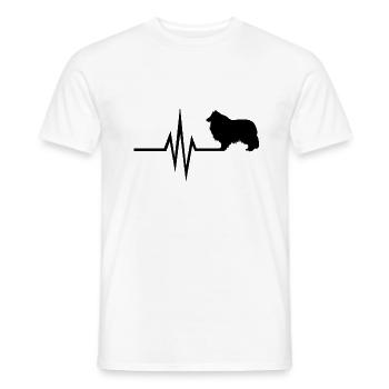 Mon coeur bat pour les chiens Collie Collie - T-shirt homme - blanc - Devant - AI Model Male 178 dark (178cm)
