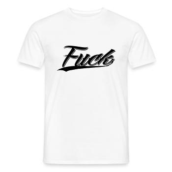 fuck you off fucker - Men's T-Shirt - white - Front - AI Model Male 178 dark (178cm)