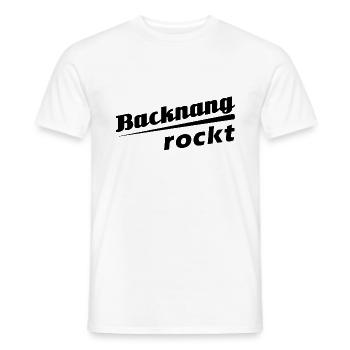 Backnang rockt - Textdesign mit Stadtnamen - Männer T-Shirt - Weiß - Vorne - AI Model Male 178 dark (178cm)