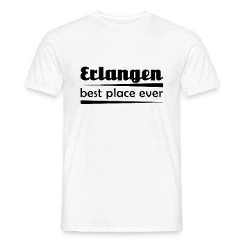 Erlangen - Stadt best place ever - Männer T-Shirt - Weiß - Vorne - AI Model Male 178 dark (178cm)