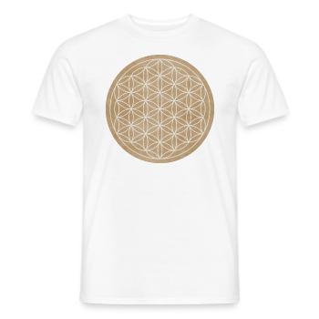 SYMBOLE - FLEUR DE VIE - ÉNERGIE POSITIVE - T-shirt homme - blanc - Devant - AI Model Male 178 dark (178cm)