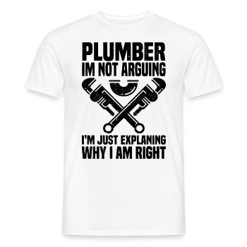 Plumber - Men's T-Shirt - white - Front - AI Model Male 178 dark (178cm)