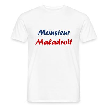 monsieur maladroit - T-shirt homme - blanc - Devant - AI Model Male 178 dark (178cm)