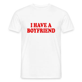 i have a boyfriend - T-shirt homme - blanc - Devant - AI Model Male 178 dark (178cm)