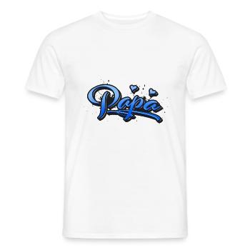 Papa blue Heart Splash Graffiti - Männer T-Shirt - Weiß - Vorne - AI Model Male 178 dark (178cm)