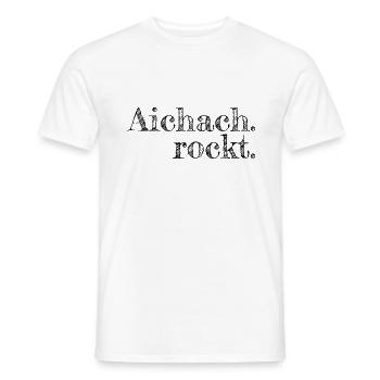 Aichach rockt - Textdesign mit Stadtnamen - Männer T-Shirt - Weiß - Vorne - AI Model Male 178 dark (178cm)