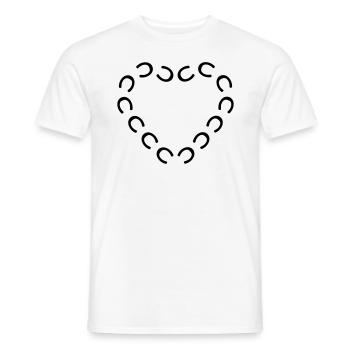 empreintes cheval coeur - T-shirt homme - blanc - Devant - AI Model Male 178 dark (178cm)
