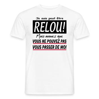 Je suis peut être relou humour design homme - T-shirt homme - blanc - Devant - AI Model Male 178 dark (178cm)