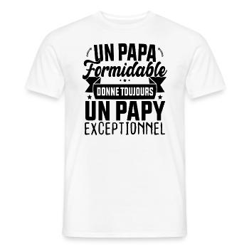 Un Papa Formidable donne un Papy Exceptionnel - T-shirt homme - blanc - Devant - AI Model Male 178 dark (178cm)