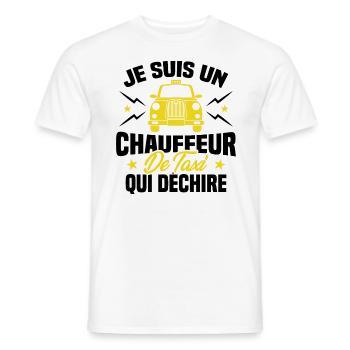 Je Suis Un Chauffeur De Taxi Qui Déchire - T-shirt homme - blanc - Devant - AI Model Male 178 dark (178cm)