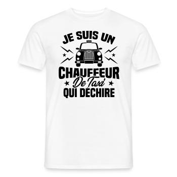 Je Suis Un Chauffeur De Taxi Qui Déchire - T-shirt homme - blanc - Devant - AI Model Male 178 dark (178cm)