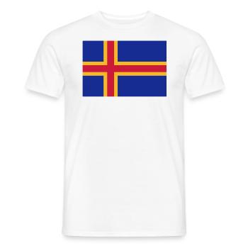 drapeau_aland - T-shirt homme - blanc - Devant - AI Model Male 178 dark (178cm)