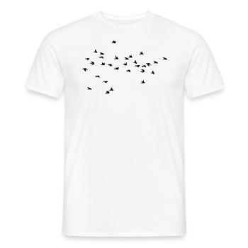 Flying Birds / Fliegende Vögel - Männer T-Shirt - Weiß - Vorne - AI Model Male 178 dark (178cm)
