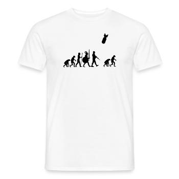 Human Evolution, NUKE, Restart Evolution - Männer T-Shirt - Weiß - Vorne - AI Model Male 178 dark (178cm)