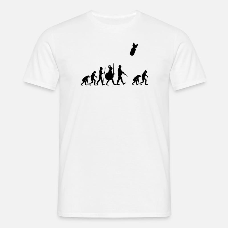 Human Evolution, NUKE, Restart Evolution - Männer T-Shirt - Weiß