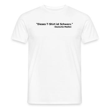 Media lie - Men's T-Shirt - white - Front - AI Model Male 178 dark (178cm)