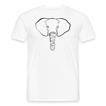 Elefantenkopf Elefant one-line drawing - Männer T-Shirt - Weiß - Vorne - AI Model Male 178 dark (178cm)