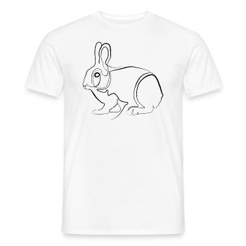 Kaninchen Hase - one-line drawing - Männer T-Shirt - Weiß - Vorne - AI Model Male 178 dark (178cm)