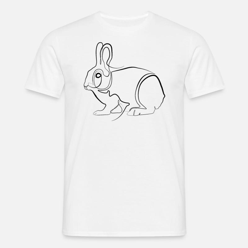 Rabbit Rabbit - one-line drawing - Men's T-Shirt - white