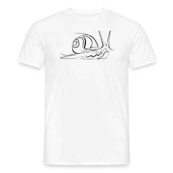 Escargot - one line drawing - T-shirt homme - blanc - Devant - AI Model Male 178 dark (178cm)