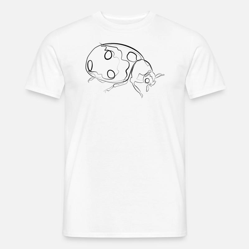 Marienkäfer - one line drawing - Männer T-Shirt - Weiß