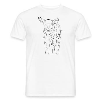 Lamb Shepherd - one line drawing - Men's T-Shirt - white - Front - AI Model Male 178 dark (178cm)