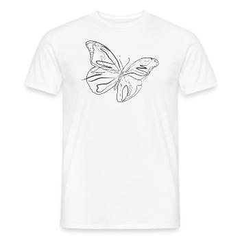 Butterfly - one line drawing - Men's T-Shirt - white - Front - AI Model Male 178 dark (178cm)