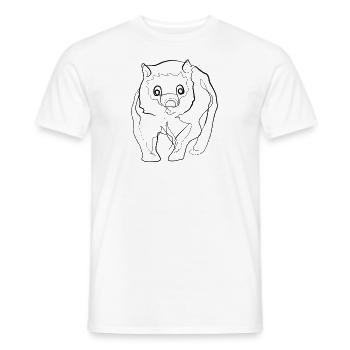 Wombat - one line drawing - Men's T-Shirt - white - Front - AI Model Male 178 dark (178cm)