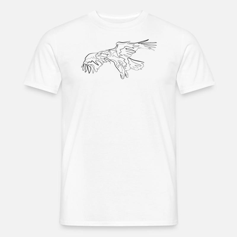 Adler Vogel - one line drawing - Männer T-Shirt - Weiß