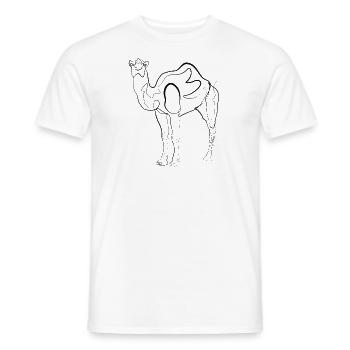 Camel Dromedary - one line drawing - Men's T-Shirt - white - Front - AI Model Male 178 dark (178cm)