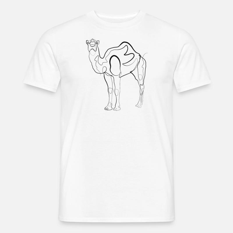 Kamel Dromedar - one line drawing - Männer T-Shirt - Weiß