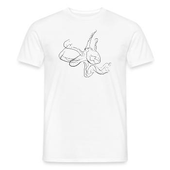 Squid - one line drawing - Men's T-Shirt - white - Front - AI Model Male 178 dark (178cm)