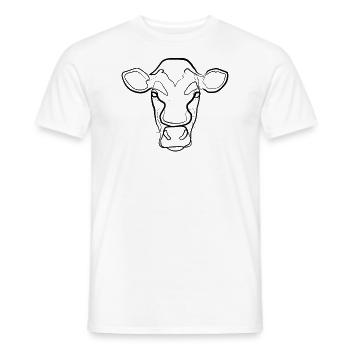 Cow - one line drawing - Men's T-Shirt - white - Front - AI Model Male 178 dark (178cm)