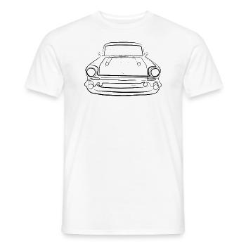 Oldtimer - one line drawing - Männer T-Shirt - Weiß - Vorne - AI Model Male 178 dark (178cm)