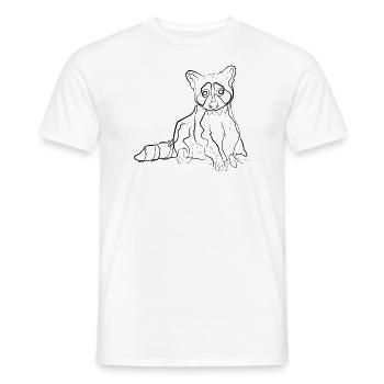 Raccoon - one line drawing - Men's T-Shirt - white - Front - AI Model Male 178 dark (178cm)