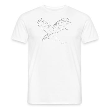 Dragon Fantasy - one line drawing - Men's T-Shirt - white - Front - AI Model Male 178 dark (178cm)
