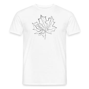 Canada Maple Leaf - one line drawing - Men's T-Shirt - white - Front - AI Model Male 178 dark (178cm)