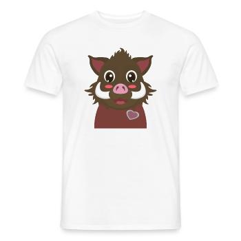 Wildschwein Comic - Männer T-Shirt - Weiß - Vorne - AI Model Male 178 dark (178cm)