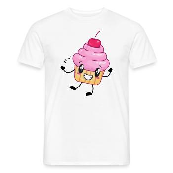 Personnage de musique de dessin animé de petit gâteau muffin - T-shirt homme - blanc - Devant - AI Model Male 178 dark (178cm)