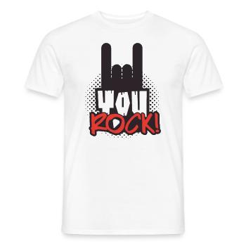 Musique rock - T-shirt homme - blanc - Devant - AI Model Male 178 dark (178cm)