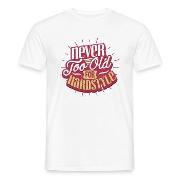 Techno hardstyle - T-shirt homme - blanc - Devant - AI Model Male 178 dark (178cm)