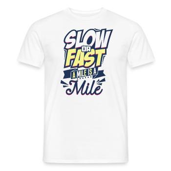 Running marathon runners - Men's T-Shirt - white - Front - AI Model Male 178 dark (178cm)