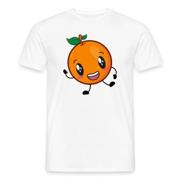 Orange - Männer T-Shirt - Weiß - Vorne - AI Model Male 178 dark (178cm)