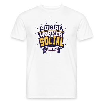 Travailleurs sociaux - T-shirt homme - blanc - Devant - AI Model Male 178 dark (178cm)