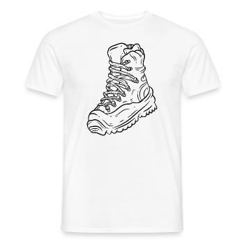 Hiking Hiking boot - Men's T-Shirt - white - Front - AI Model Male 178 dark (178cm)