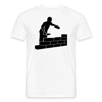 Maurer Bauhandwerker Beruf Ausbildung Geschenk - Männer T-Shirt - Weiß - Vorne - AI Model Male 178 dark (178cm)