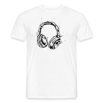 Casque DJ - T-shirt homme - blanc - Devant - AI Model Male 178 dark (178cm)