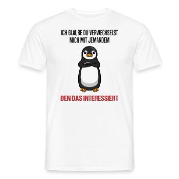 Pinguin Sarkastischer Spruch Lustiges Geschenk - Männer T-Shirt - Weiß - Vorne - AI Model Male 178 dark (178cm)