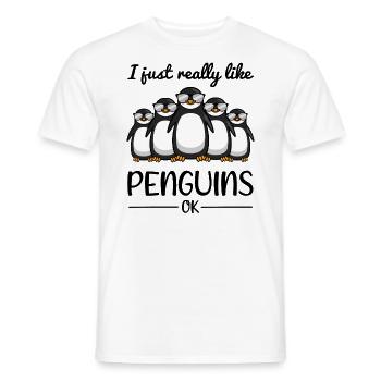 Pinguin Liebhaber Spruch Lustiges Geschenk - Männer T-Shirt - Weiß - Vorne - AI Model Male 178 dark (178cm)