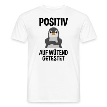 Wütender Pinguin Lustiger Spruch Geschenk - Männer T-Shirt - Weiß - Vorne - AI Model Male 178 dark (178cm)